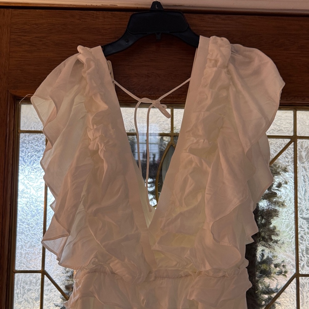 Glam Ivory Ruffled Mini Dress - Picture 5 of 6